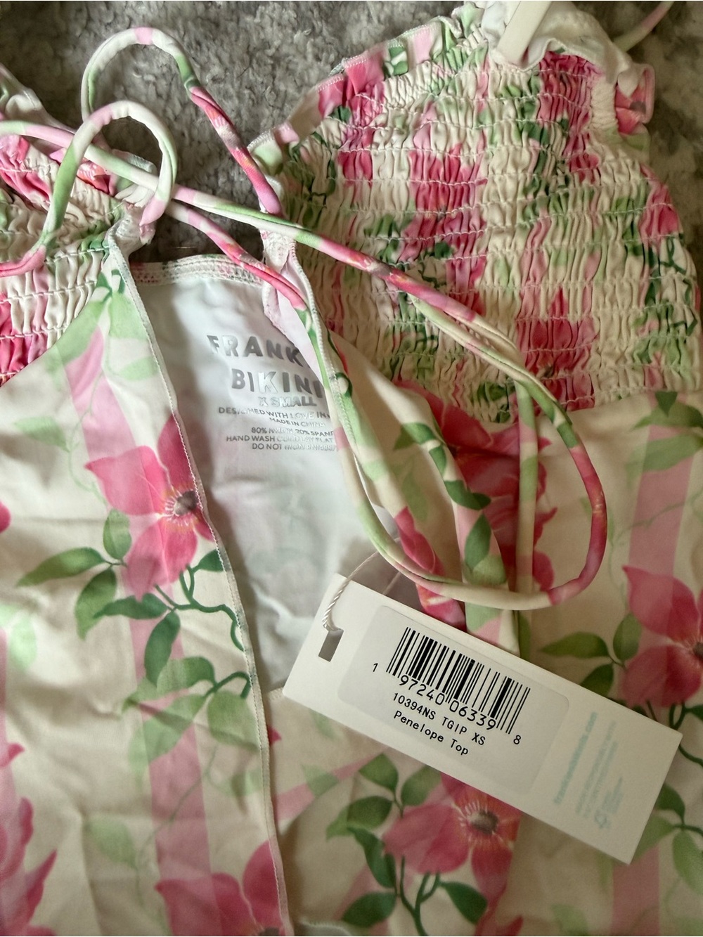 Floral Tie-Front Bralette & Bikini Set - Pink Floral - Picture 6 of 8